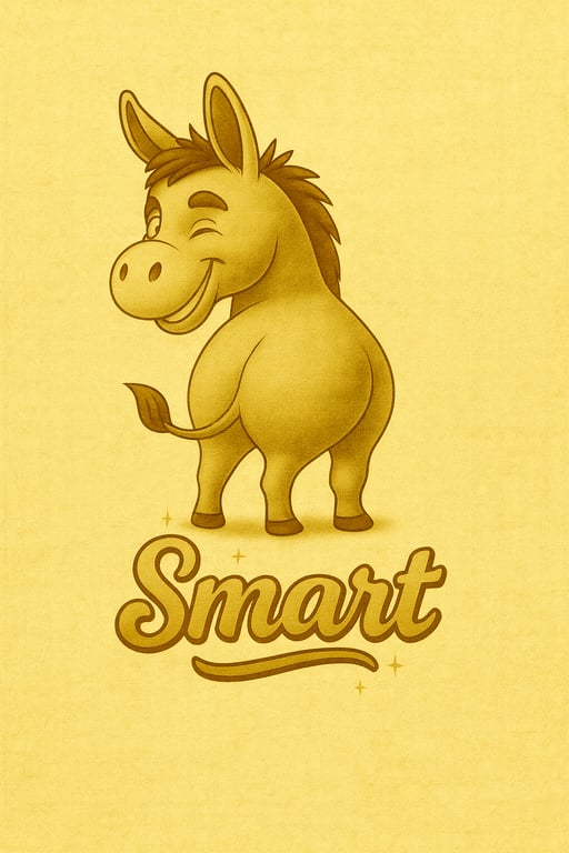 A4 Playful Donkey Art Print – Original Illustrated Design