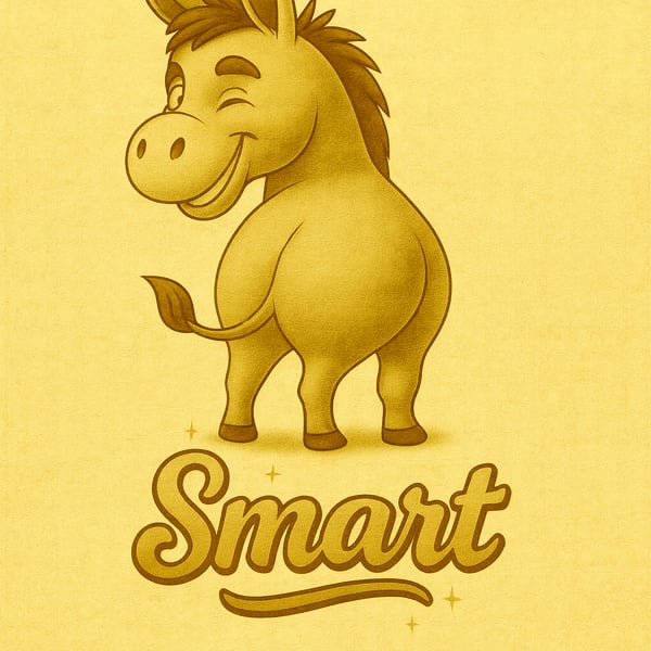 A4 Playful Donkey Art Print – Original Illustrated Design