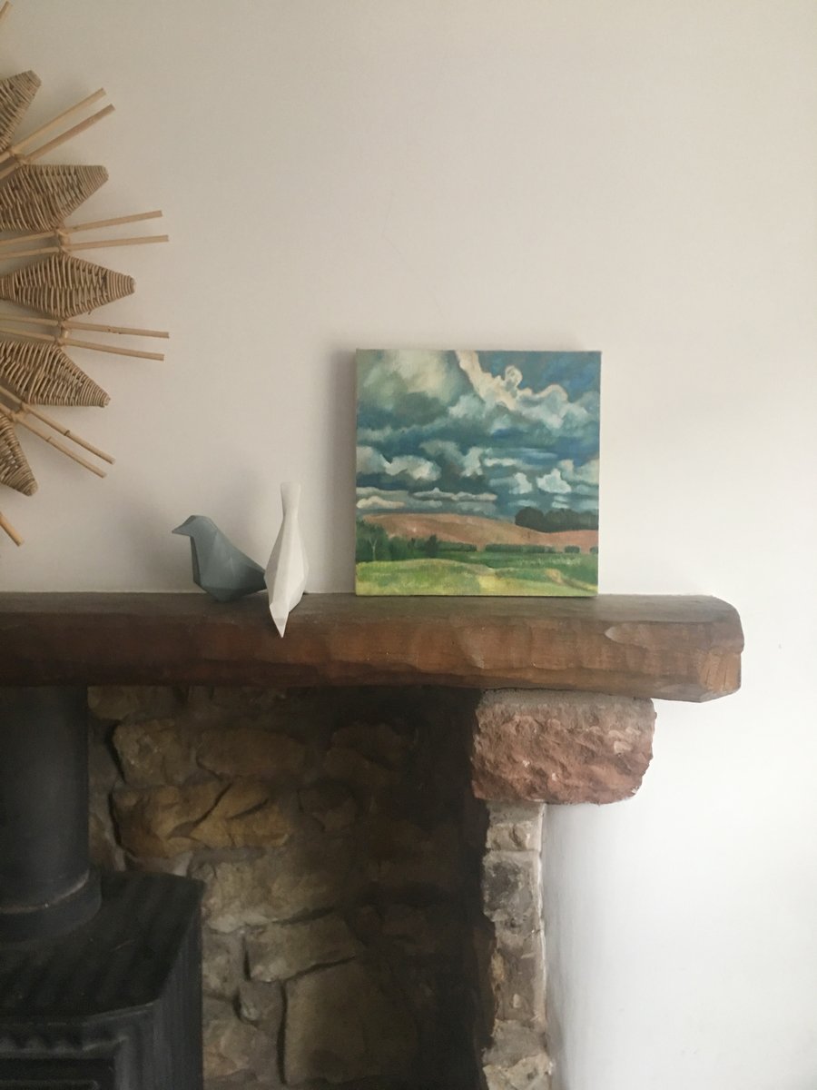 Clouds Over Cumwhitton, Cumbrian Landscape, Oil Painting on Raw Linen