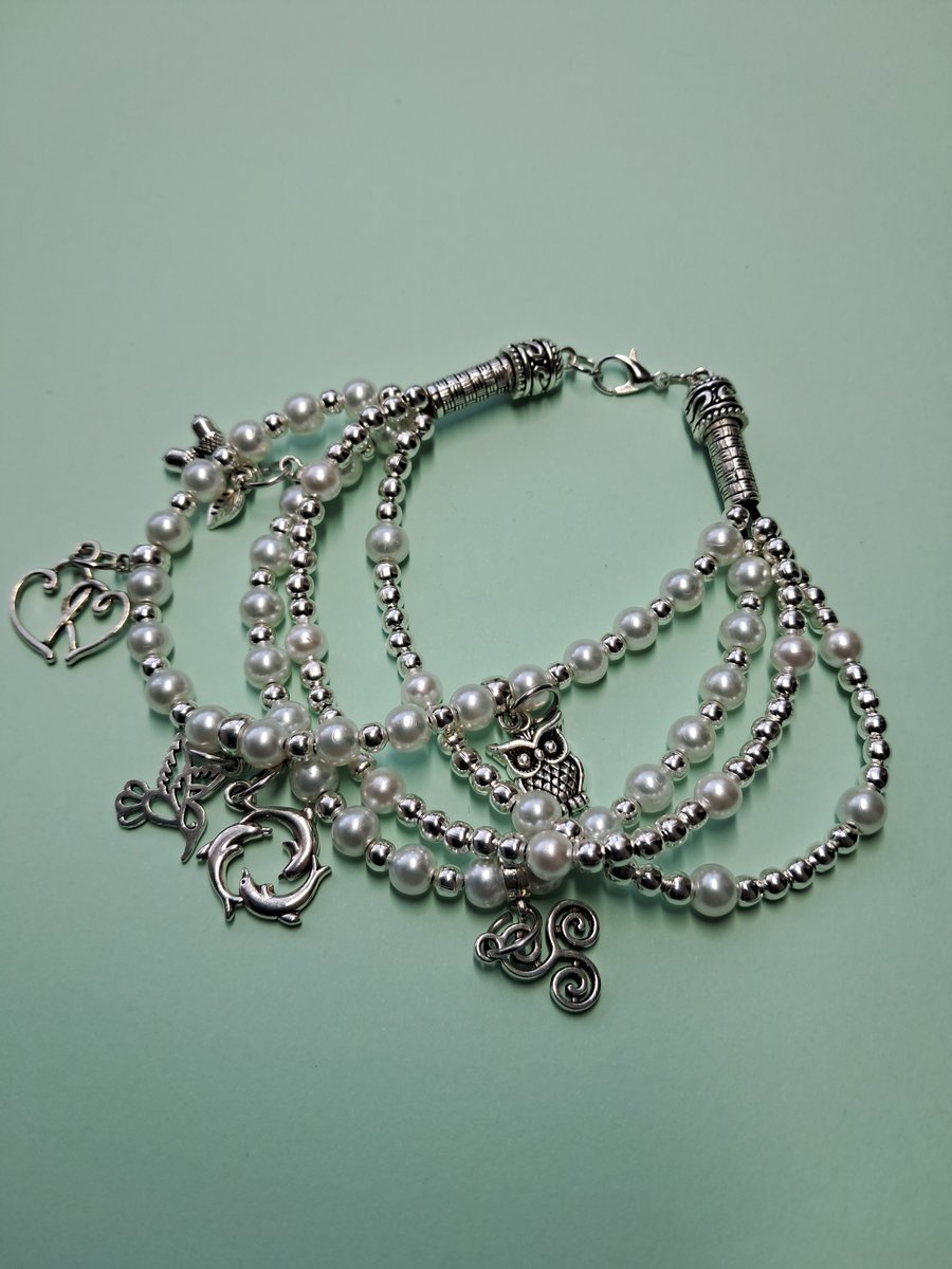 Charm Pearl Bracelet or Anklet