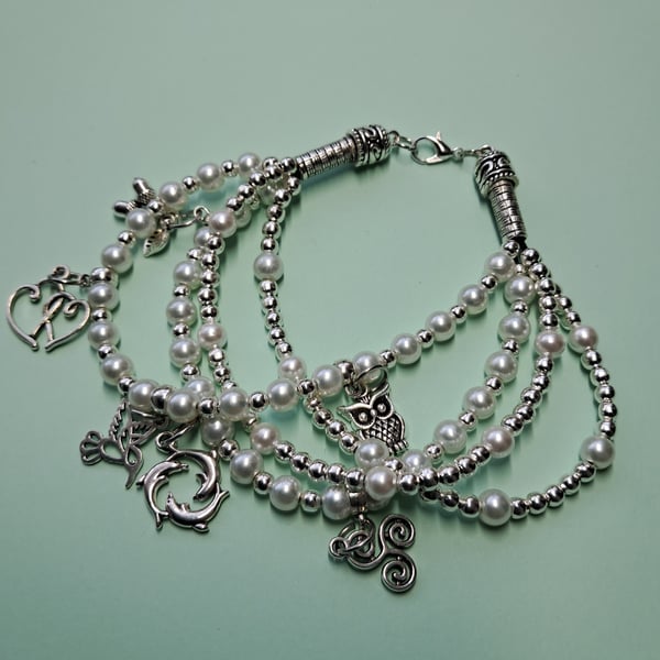 Charm Pearl Bracelet or Anklet