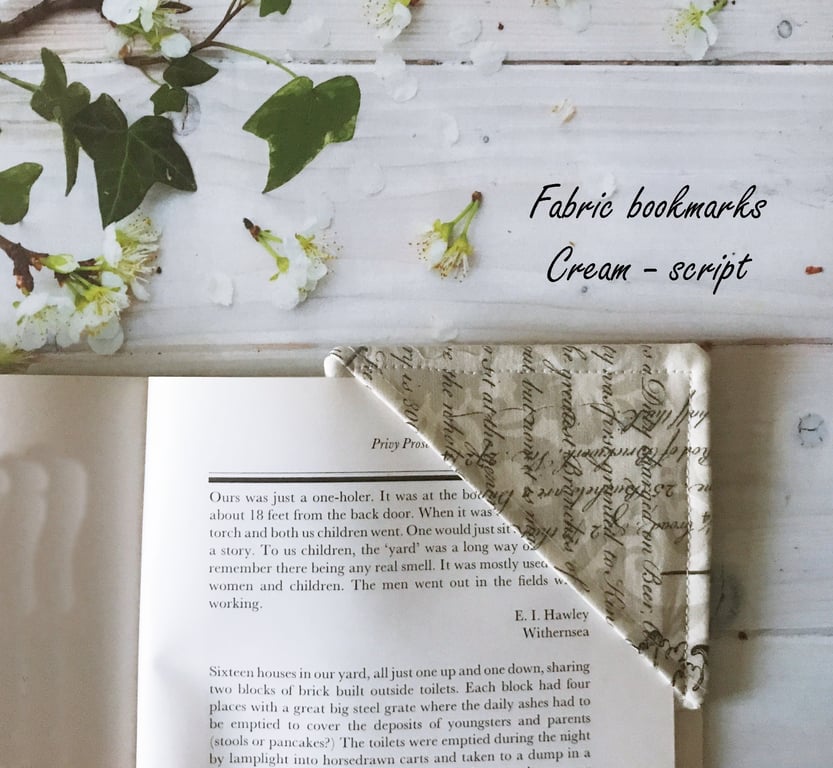 Script Fabric Corner Bookmark 