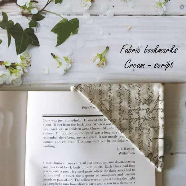 Script Fabric Corner Bookmark 
