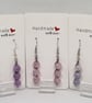Purple Morganite Spiral Earrings Natural Stone Stainless Steel Handmade - Image 2
