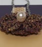  Flower pendant iridescent earth colour - Image 3