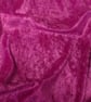crushed velvet fabric material soft stretch cerise bright hot pink 1 metre 