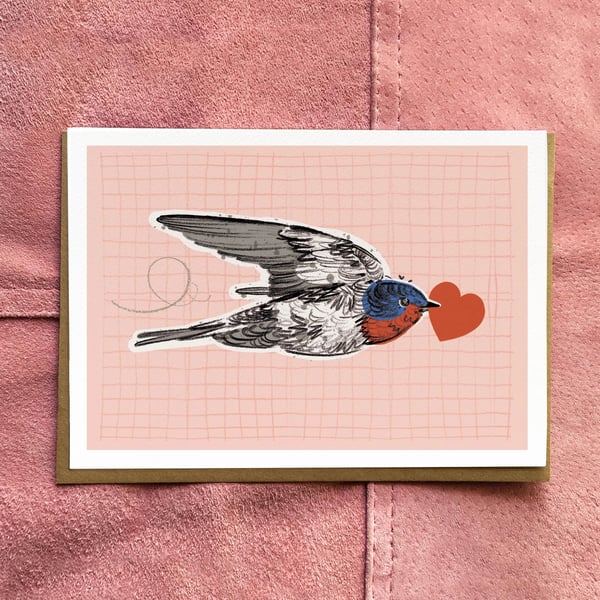 Lovebird Card - Bird Birthday Card - Valentine's Card - Anniversary Card