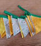 Handmade mini bunting made in a yellow floral theme. - Image 5