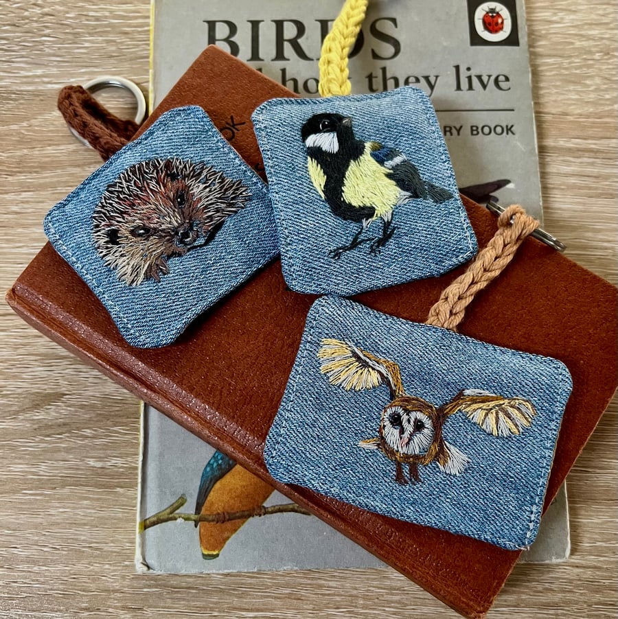 Hand embroidered keyrings