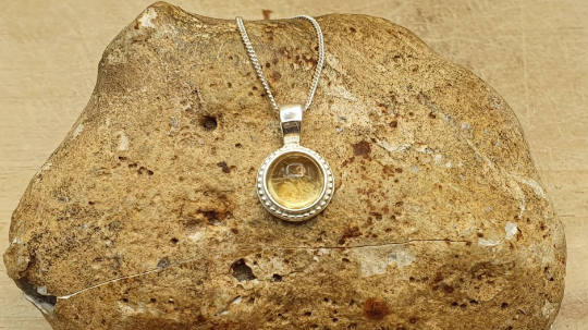 Tiny citrine pendant necklace