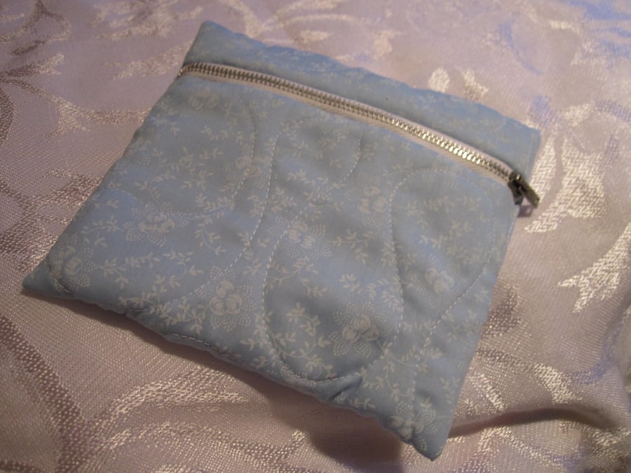  Make Up Bag, Blue, Quilted, face mask storage