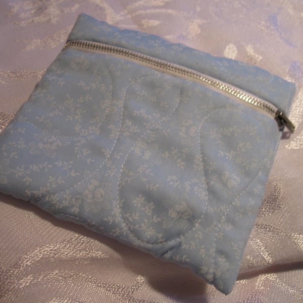  Make Up Bag, Blue, Quilted, face mask storage