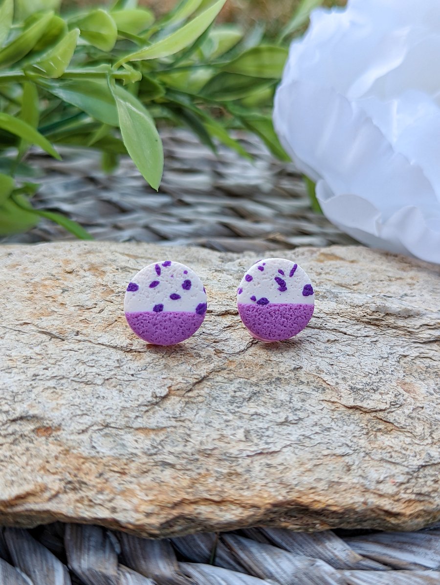 Purple Stud Earrings - off split