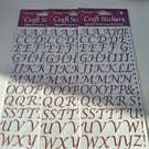 3 Packs Eleganza Craft Stickers Stylised Alphabet Set Rose Gold