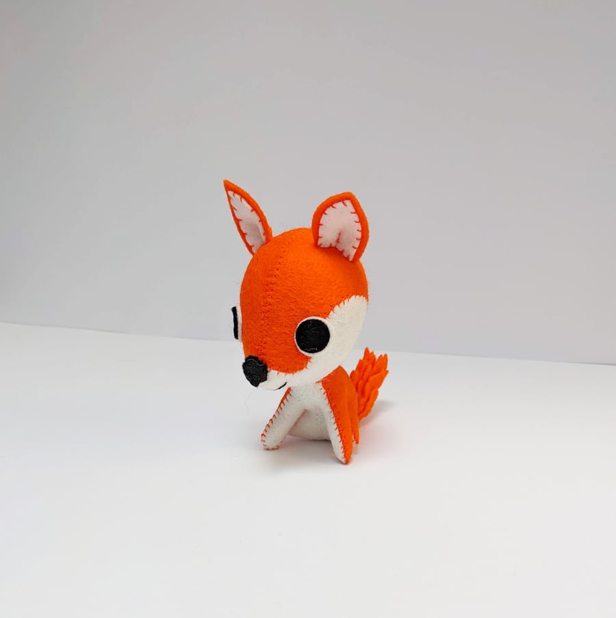 Felt fox soft sculpture