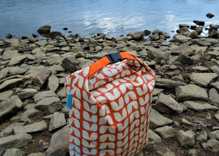 Extra Large Oilcloth Drybag For Swimming and Gym in Opulent Orange