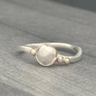 Silver Pebble Ring with Gold Bubbles Ring