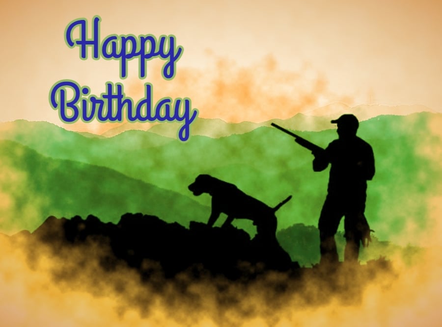 Happy Birthday Gun Dog Shooting Card