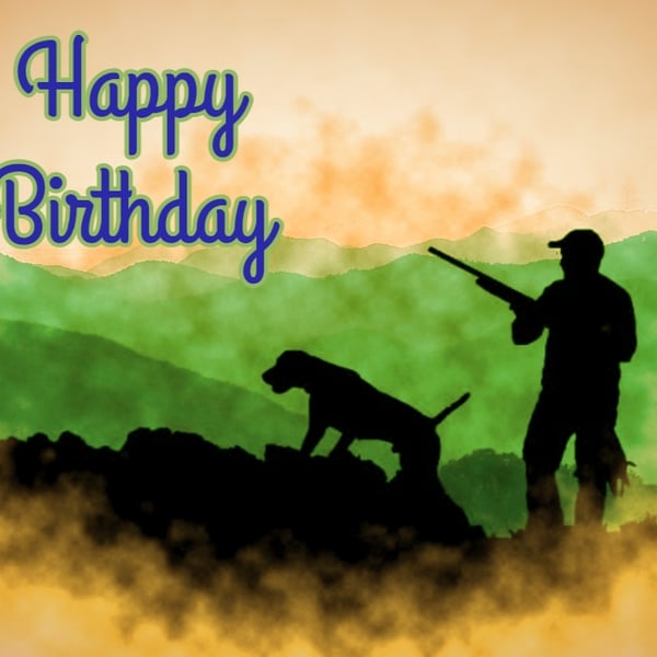 Happy Birthday Gun Dog Shooting Card