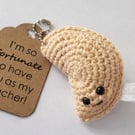 Crochet Fortune Cookie Teacher Gift Keyring