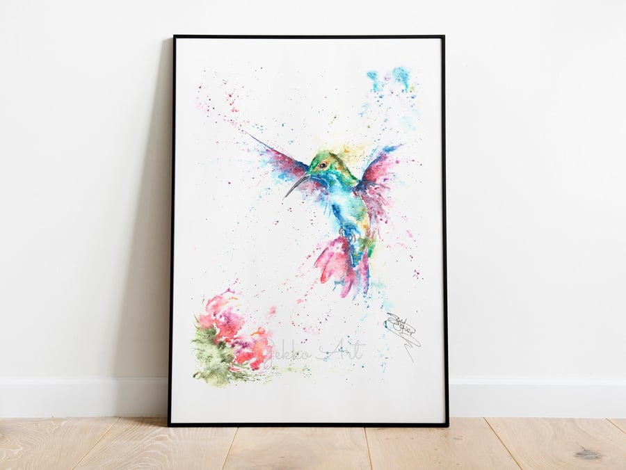 Hummingbird Jewels. Fine Art Giclee Print of an original Hummingbird Watercolour