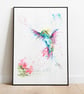Hummingbird Jewels. Fine Art Giclee Print of an original Hummingbird Watercolour