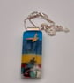 A Day at the Beach (10) Seascape Fused Glass Pendant