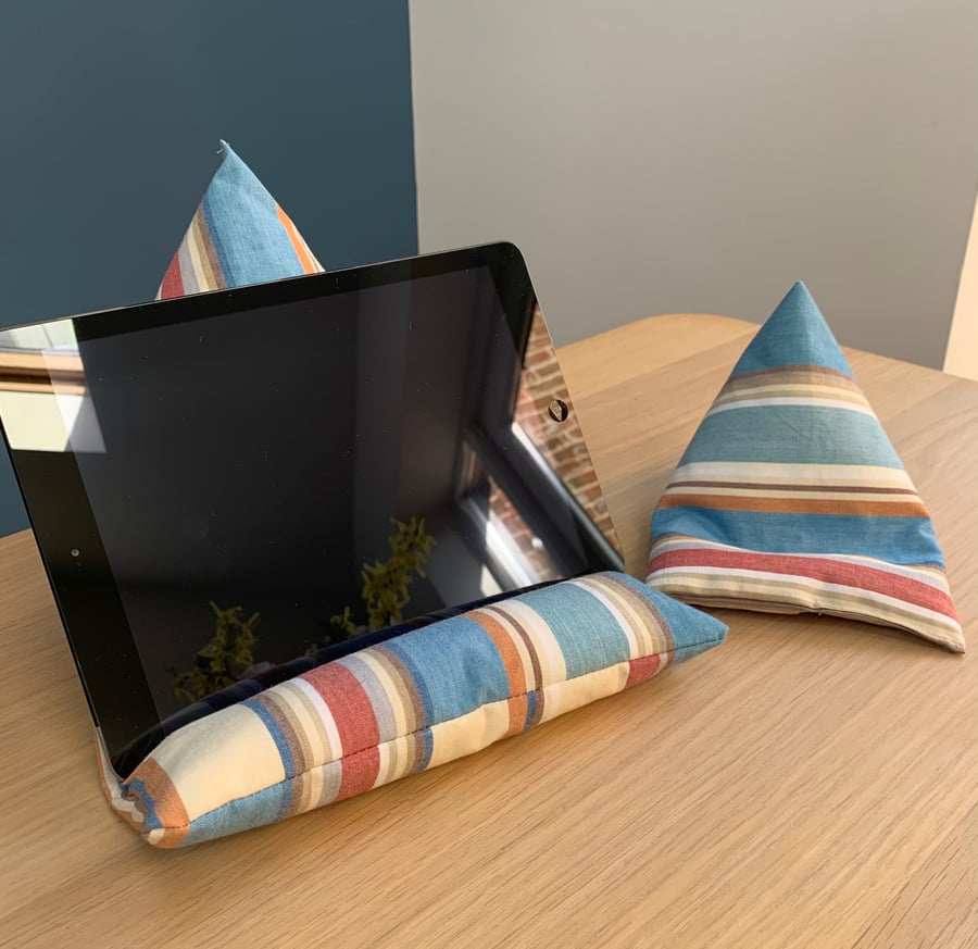 Striped tablet and phone beanbag set