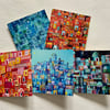 Abstract Cities, blank greetings card pack