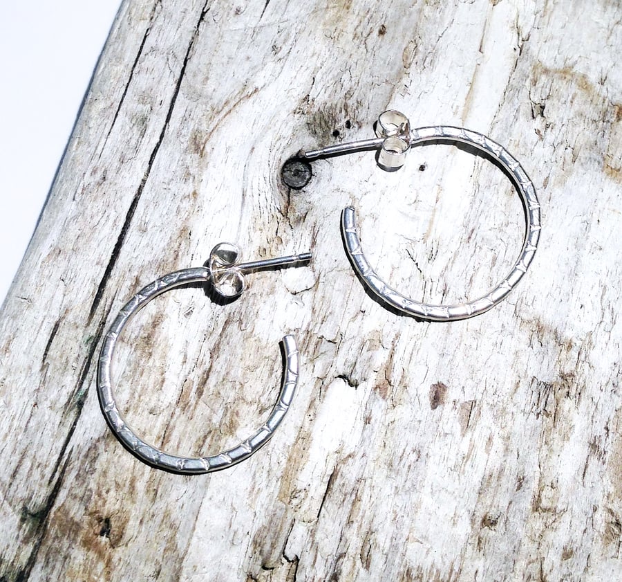 Sterling Silver Open Hoop Earrings (ERSSSTHP5) - UK Free Post