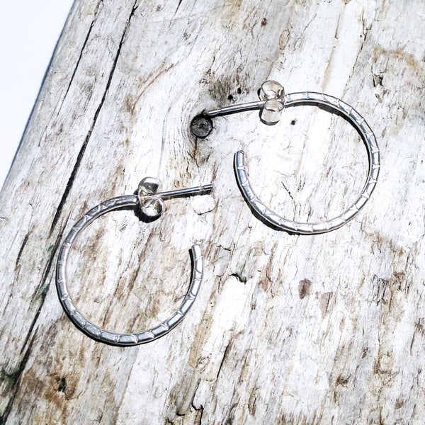 Sterling Silver Open Hoop Earrings (ERSSSTHP5) - UK Free Post