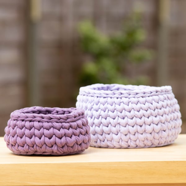 Set of 2 Handmade Crochet Baskets