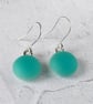 Aqua matt glass drop earrings - Image 1