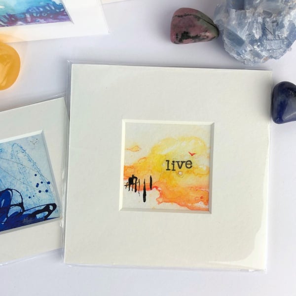 Live affirmation art, abstract painting - Folksy