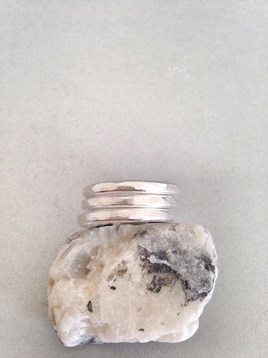 Large Silver Band - Silver Stacking Ring - Thick Silver Ring