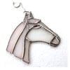 Horse Suncatcher Stained Glass Horsehead White