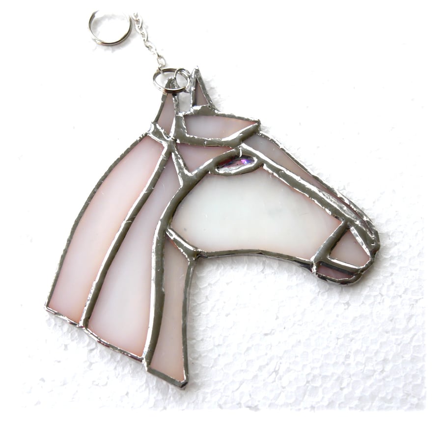 Horse Suncatcher Stained Glass Horsehead White