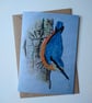 Nuthatch Hand Embroidered Portrait Greetings Card - Image 1