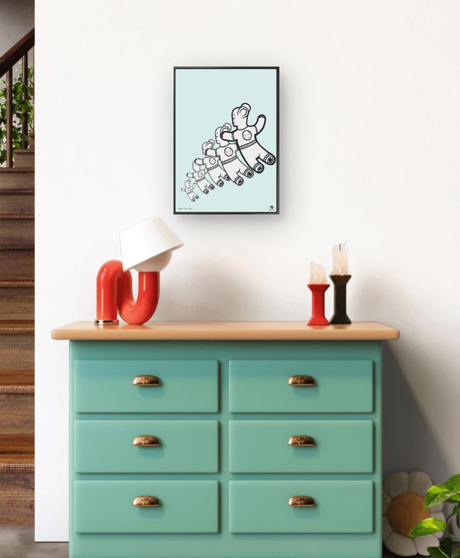Alpaca Art Print, Modern Animal Illustration, Playful Home Decor (A3A4)