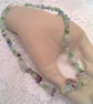 Fluorite Gemstone Chip Bead and Green Crystal Necklace, Gift for Her, Gemstones - Image 7