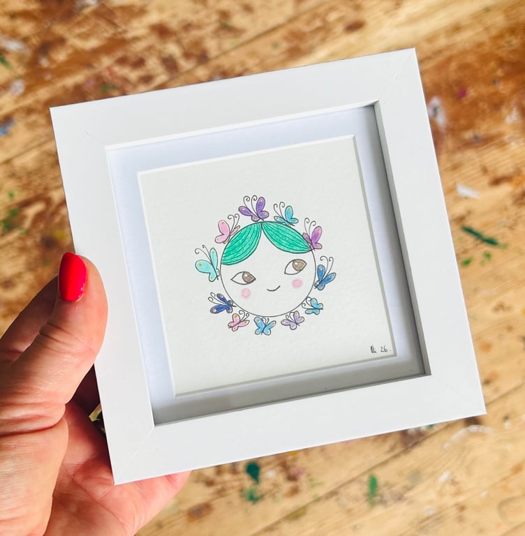 Fi-fi - Framed Original Mini Illustration