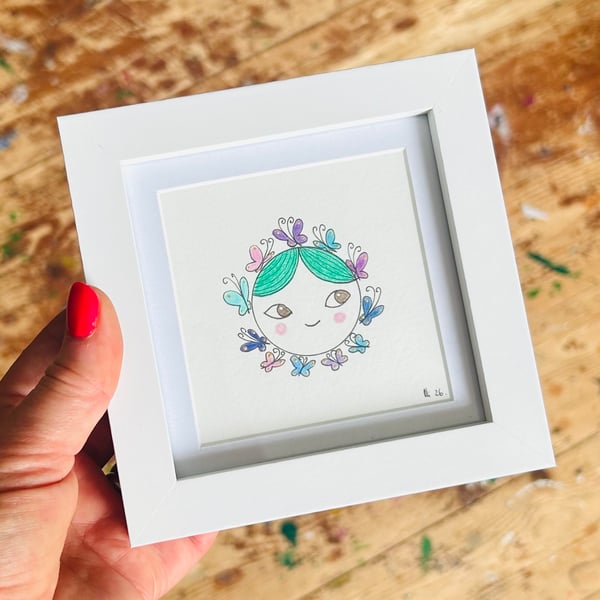 Fi-fi - Framed Original Mini Illustration