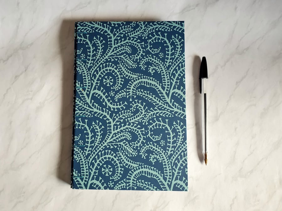 Seaweed Cyanotype Sketchbook, Journal A5 hard cover notebook. 