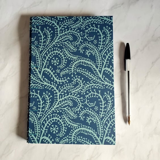 Seaweed Cyanotype Sketchbook, Journal A5 hard cover notebook. 