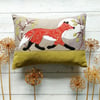 Trotting Fox Cushion with Freemotion Sewn Applique