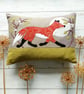 Trotting Fox Cushion with Freemotion Sewn Applique - Image 1