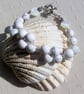 White Howlite Gemstone Beaded Bracelet "Winters Dawn"