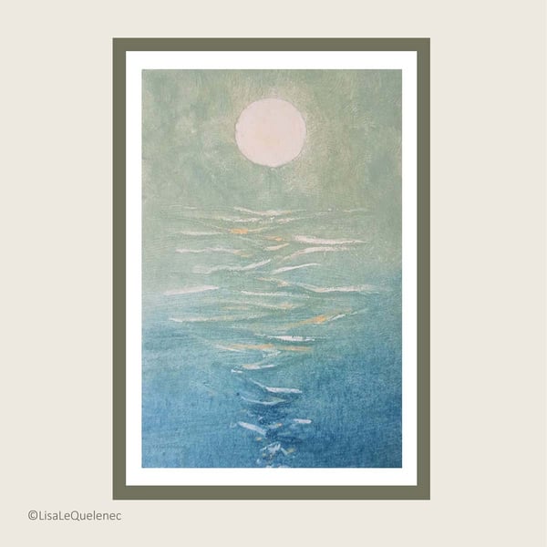Full moon rising over the sea no.3 in a limited edition OOAK