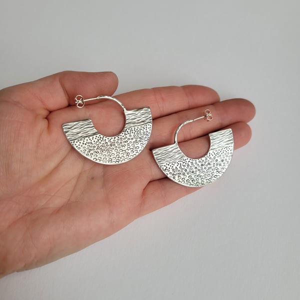 Statement Seaside Earrings, Large Semi-Circle Earring