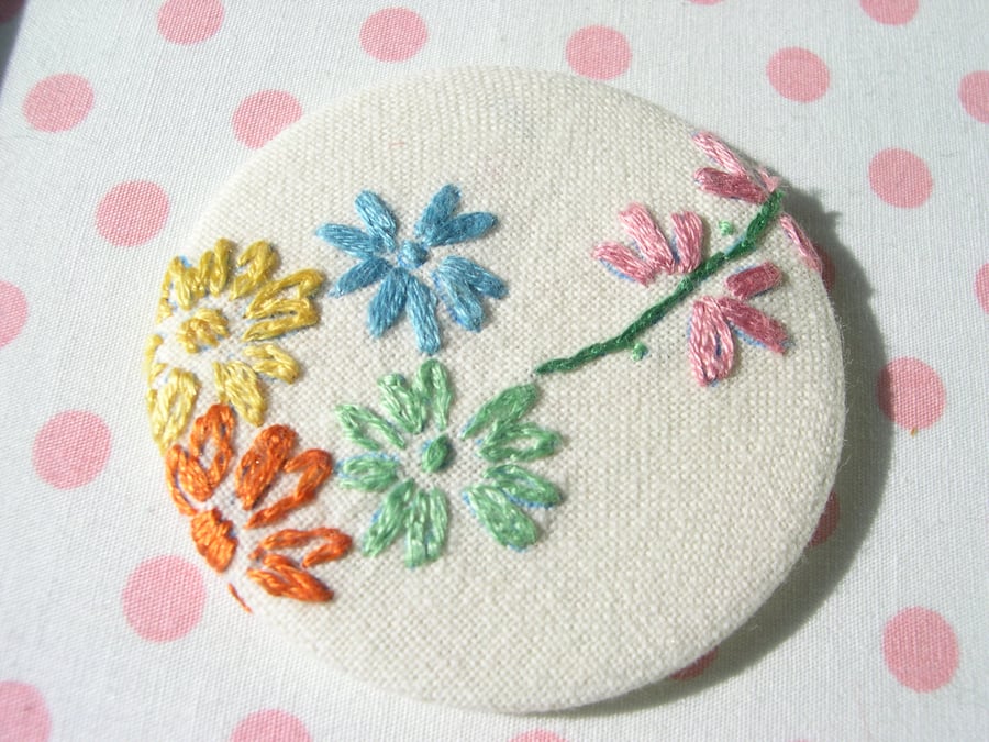 Embroidered pocket mirror